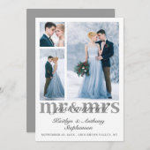 エレガントたった今結婚しましたミセス・カスタム・コラ結婚ー氏 案内状 (正面/裏面)