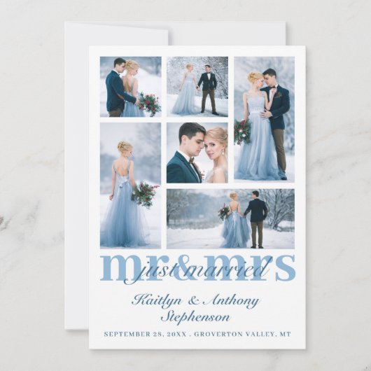 エレガントたった今結婚しましたミセス・カスタム・コラ結婚ー氏 案内状 (正面)