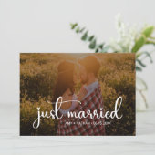 エレガントたった今結婚しました写結婚真の発表 カード (スタンド正面)