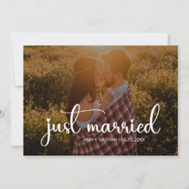 エレガントたった今結婚しました写結婚真の発表 カード