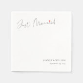 エレガントたった今結婚しました結婚のナプキン スタンダードカクテルナプキン (正面)