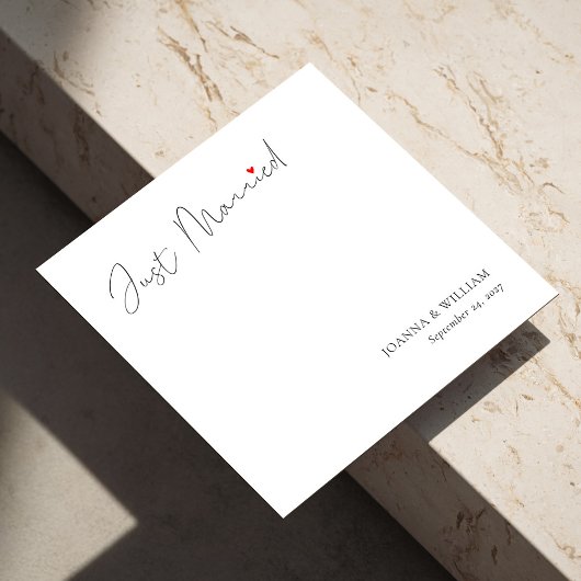 エレガントたった今結婚しました結婚のナプキン スタンダードカクテルナプキン