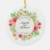 エレガントたった今結婚しました結婚フローラ |オーナメント セラミックオーナメント (正面)