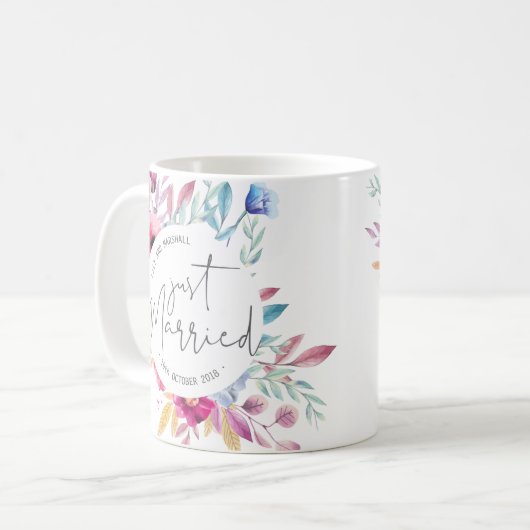 エレガントたった今結婚しました結婚 |マグ コーヒーマグカップ (正面左)