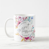 エレガントたった今結婚しました結婚 |マグ コーヒーマグカップ (左)