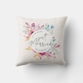 エレガントたった今結婚しました結婚 |装飾用クッション クッション (裏面)