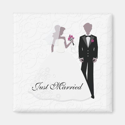 エレガントたった今結婚しました マグネット (正面)