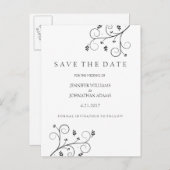 エレガントつる植物日付カードの保存 案内ポストカード (正面/裏面)