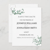 エレガントつる植物日付カードの保存 案内ポストカード (正面/裏面)