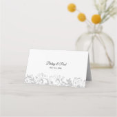 エレガントつる植物結婚の座席座席表 プレイスカード (裏面)