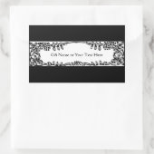 エレガントつる植物縁ど抱き枕またはすべての行事ブラック 長方形シール (バッグ)