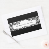 エレガントつる植物縁ど抱き枕またはすべての行事ブラック 長方形シール (封筒)