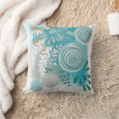 エレガントでおしゃれなアブストラクト フラワー クッション (ブランケット)