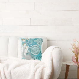 エレガントでおしゃれなアブストラクト フラワー クッション