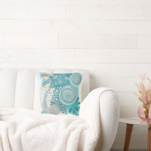 エレガントでおしゃれなアブストラクト フラワー クッション (ソファ)