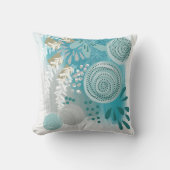 エレガントでおしゃれなアブストラクト フラワー クッション (正面)