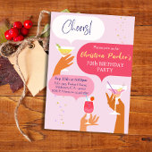 エレガントでおしゃれなカクテルをテーマにした70歳の誕生日パーティー 招待状