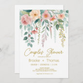 エレガントでおしゃれなカップルシャワーの招待状 招待状 (正面/裏面)