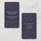 エレガントでおしゃれなカラフルなコンフェッティ 名刺 (正面/裏面)