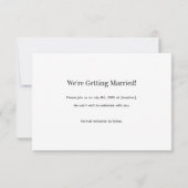 エレガントでおしゃれなカリグラフィーの結婚式事前お知らせ 案内状 (裏面)