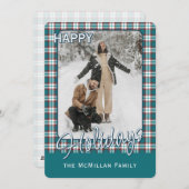 エレガントでおしゃれなクラシックなチェック柄 シーズンカード (正面/裏面)
