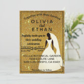 エレガントでおしゃれなクラシックなラスティックゴールドの結婚式招待状 招待状 (スタンド正面)