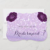 エレガントでおしゃれなグリッター ボケ ローズ ブライズメイド カード (正面)