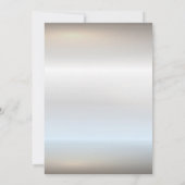 エレガントでおしゃれなシルバーのベビーシャワー 招待状 (裏面)