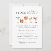 エレガントでおしゃれなスクリプトでバーを満喫 カップルシャワーの招待状 招待状 (正面)