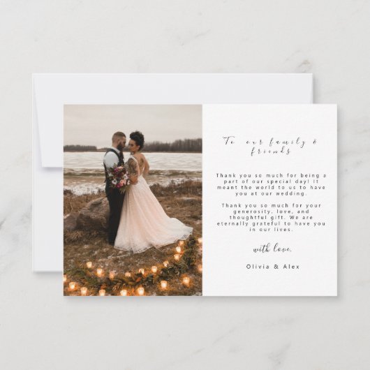 エレガントでおしゃれなスクリプトラブハートの感謝カード 招待状 (裏面)