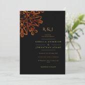 エレガントでおしゃれなブラックとゴールドの結婚式 招待状 (スタンド正面)
