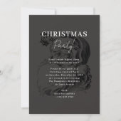 エレガントでおしゃれなブラッククリスマスサンタパーティ 招待状 (正面)