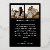 エレガントでおしゃれなブラック＆ゴールドのアーチエロープメントウェディング 箔招待状 (裏面)