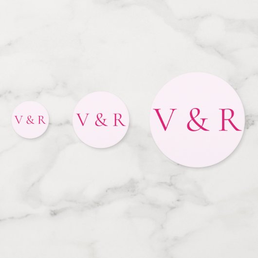 エレガントでおしゃれなモダンな花 ピンクの愛のハート ウェディング コンフェッティ (裏面)