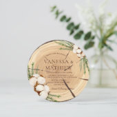 エレガントでおしゃれなラスティックウェディング ウッドカットユニーク 招待状 (スタンド正面)