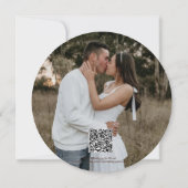 エレガントでおしゃれなラスティックウエディング 木製のSave the Date 招待状 (裏面)