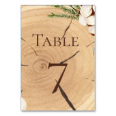 エレガントでおしゃれなラスティックウッドカットの結婚式 テーブルナンバー (正面)