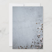 エレガントでおしゃれなラスティックグレイの星の光 ウェディングインビテーション 招待状 (裏面)