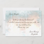 エレガントでおしゃれなローズゴールドのハート  友人カード 招待状 (裏面)