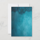 エレガントでおしゃれなヴィンテージ フラワー ウェディング レセプション 招待状 (裏面)