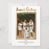 エレガントでおしゃれな偽のホイル写真の季節の挨拶 シーズンカード (正面)