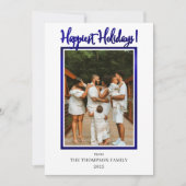 エレガントでおしゃれな偽のホイル写真 幸せなホリデー シーズンカード (正面)