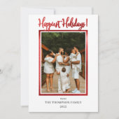 エレガントでおしゃれな偽のホイル写真 幸せなホリデー H シーズンカード (正面)