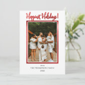 エレガントでおしゃれな偽のホイル写真 幸せなホリデー H シーズンカード (スタンド正面)