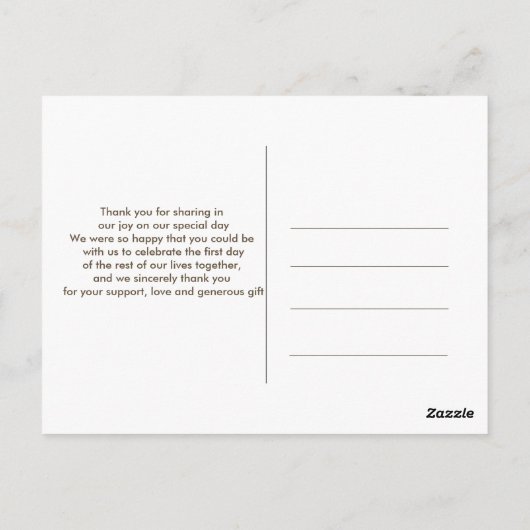 エレガントでおしゃれな写真のポストカードありがとうございます ポストカード (裏面)