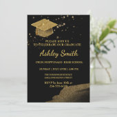 エレガントでおしゃれな卒業式招待状 招待状 (スタンド正面)