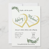 エレガントでおしゃれな水彩グリーンのウェディング招待状 招待状 (正面)