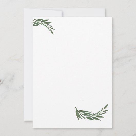 エレガントでおしゃれな水彩グリーンのウェディング招待状 招待状 (裏面)