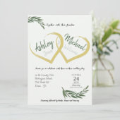 エレガントでおしゃれな水彩グリーンの結婚式招待状 招待状 (スタンド正面)