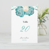 エレガントでおしゃれな水彩画のテーブルウェディングカード 招待状 (スタンド正面)